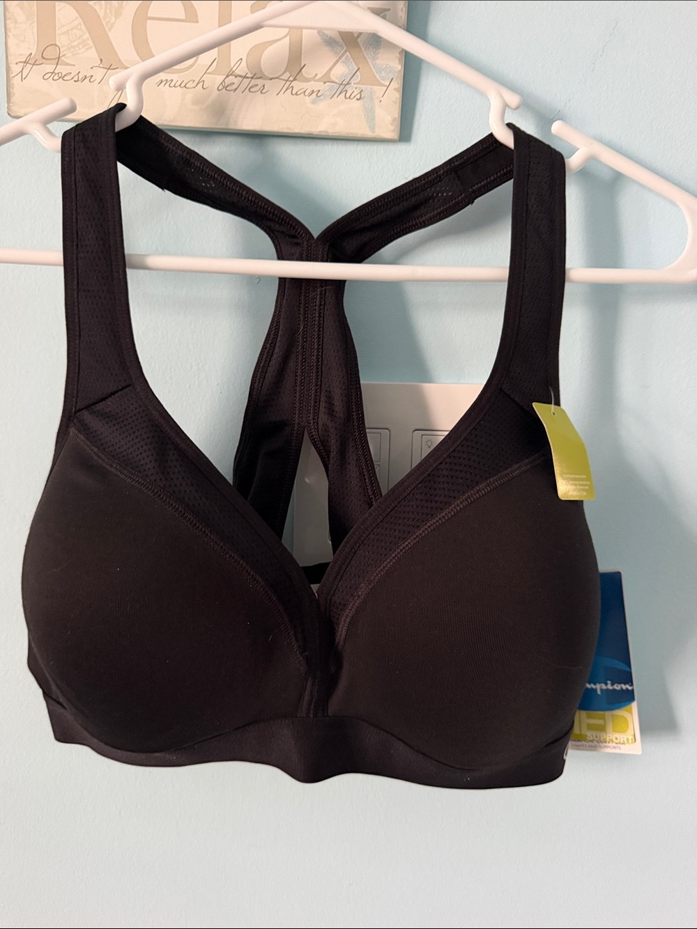 Wireless Champion Black Racerback Sports Bra size L